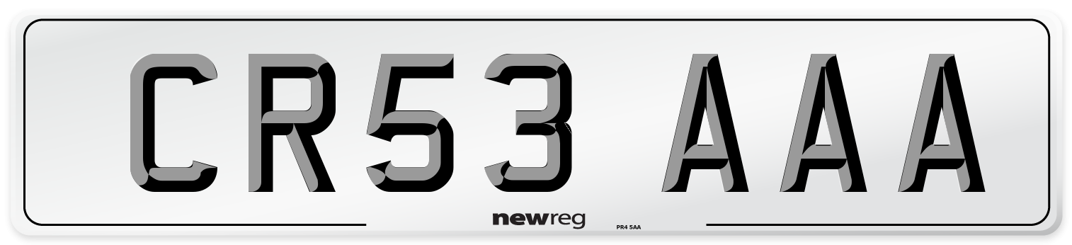 CR53 AAA Number Plate from New Reg